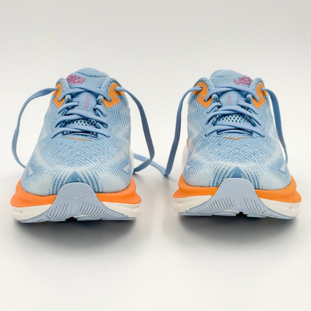 HOKA Clifton 9 Women’s 6.5B Airy Blue Ice Water Orange Running Sneakers 1127896 - Picture 4 of 14